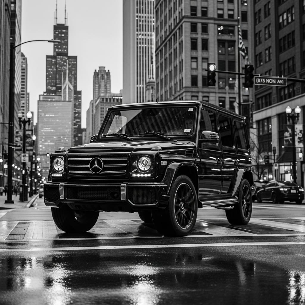 Black car service with Mercedes Benz G Wagon limos in Chicagoland Black car service with Mercedes Benz G Wagon limos in Chicagoland