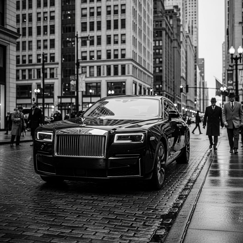 Black car service with Rolls Royce limos in Chicagoland
