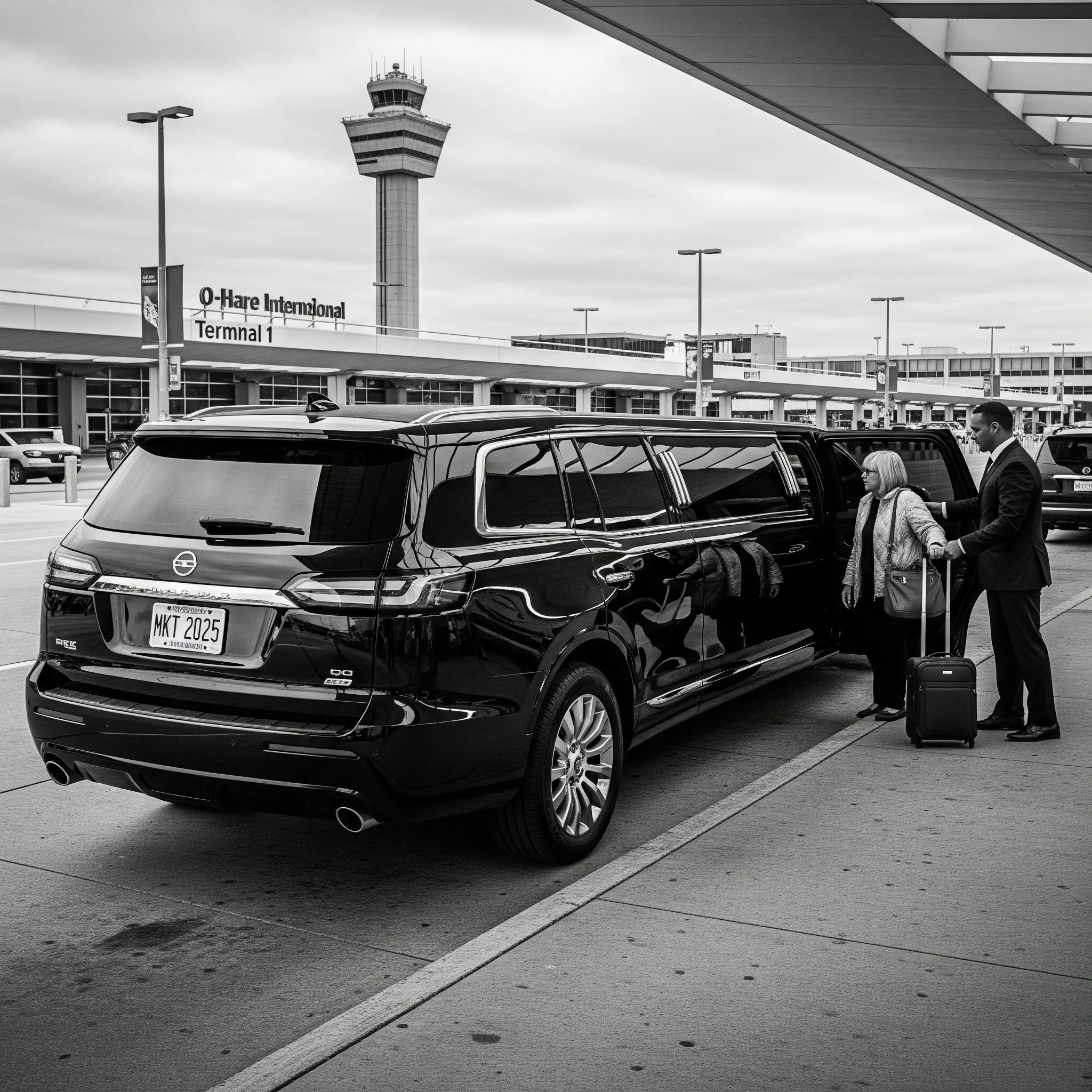 Chicago airport mkt stretch limo service by black car services