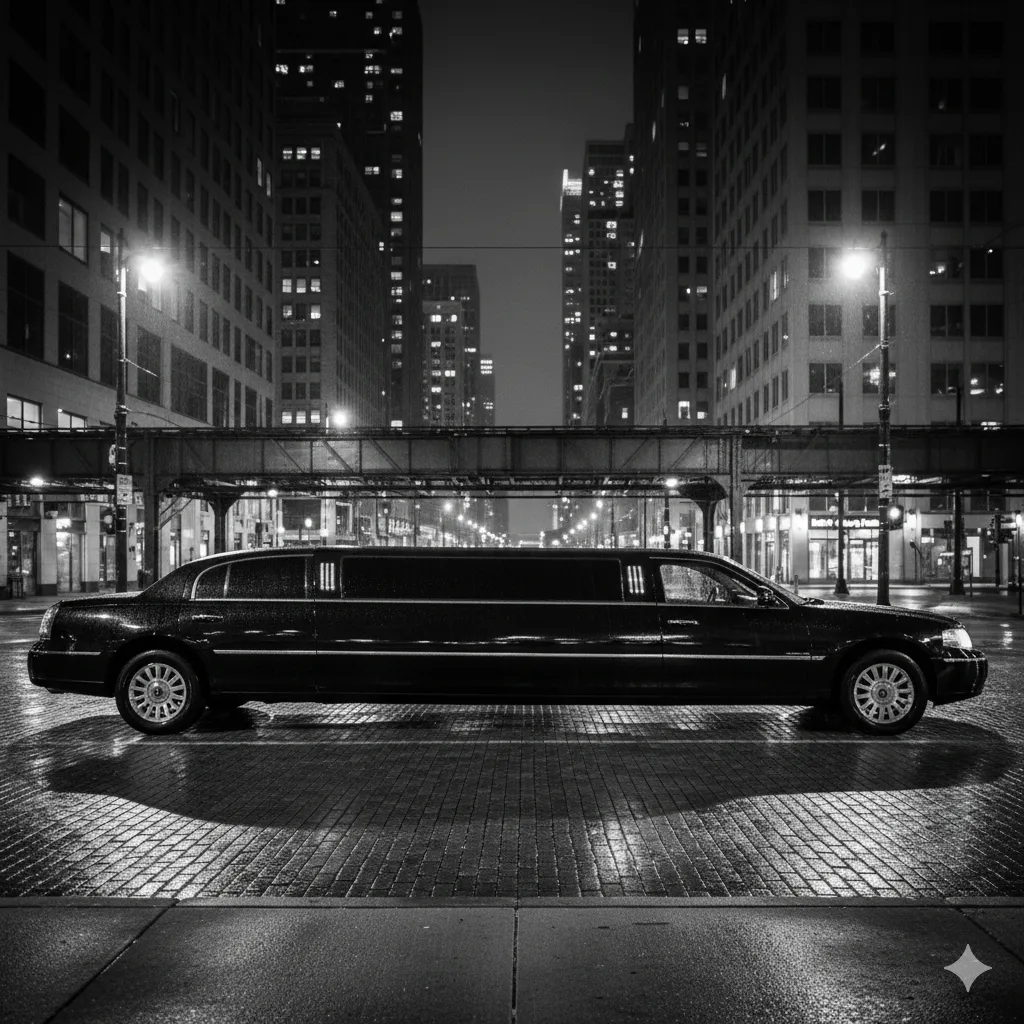 Luxury stretch limousine in Chicago