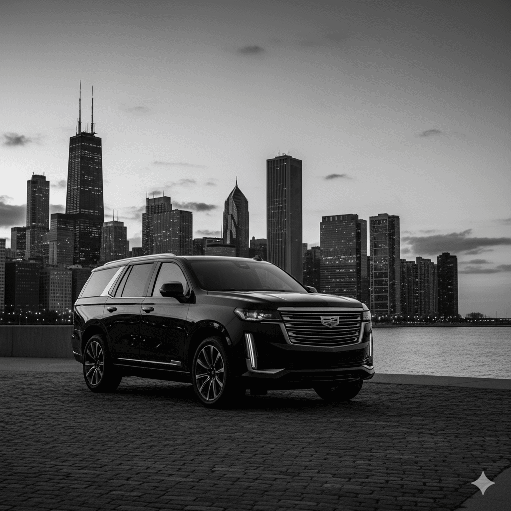 Private jet airport limo service in Chicago